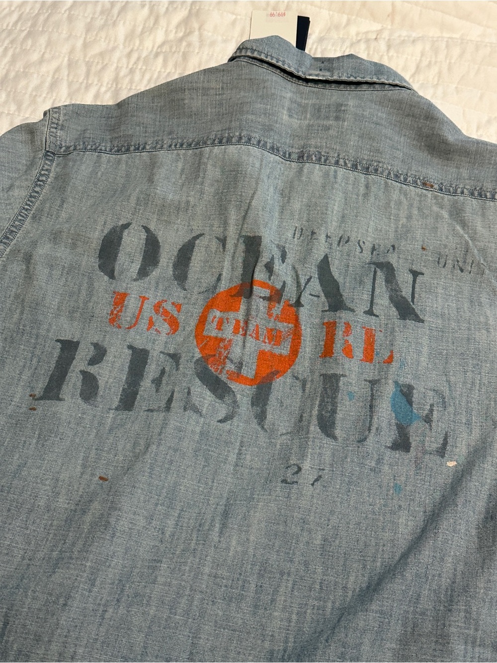 Polo Ralph Lauren Distressed Denim Button-Down Shirt - Picture 10 of 10